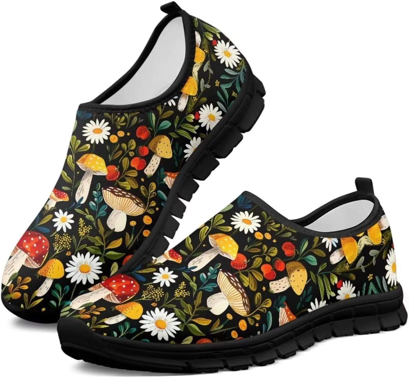 Aesthetic Plant Botanical Loafer Womens Slip On Shoes Non Slip Breathable Tennis Shoes Travel Work Shoes