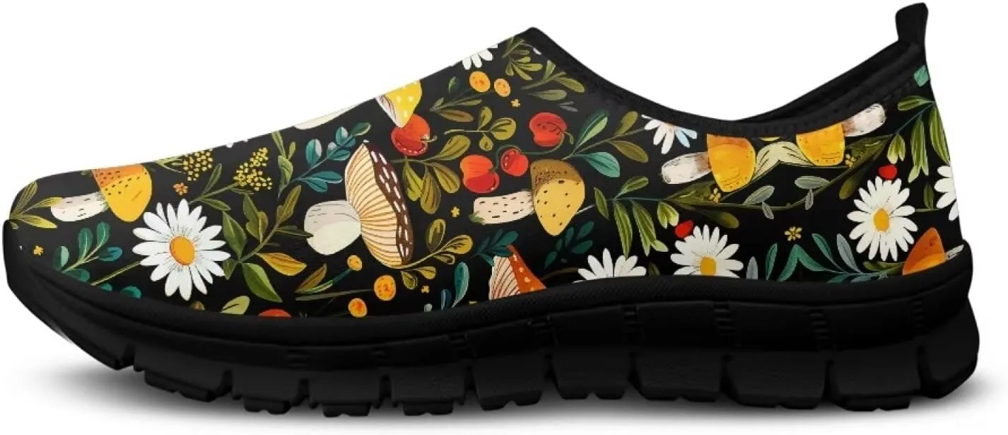Aesthetic Plant Botanical Loafer Womens Slip On Shoes Non Slip Breathable Tennis Shoes Travel Work Shoes