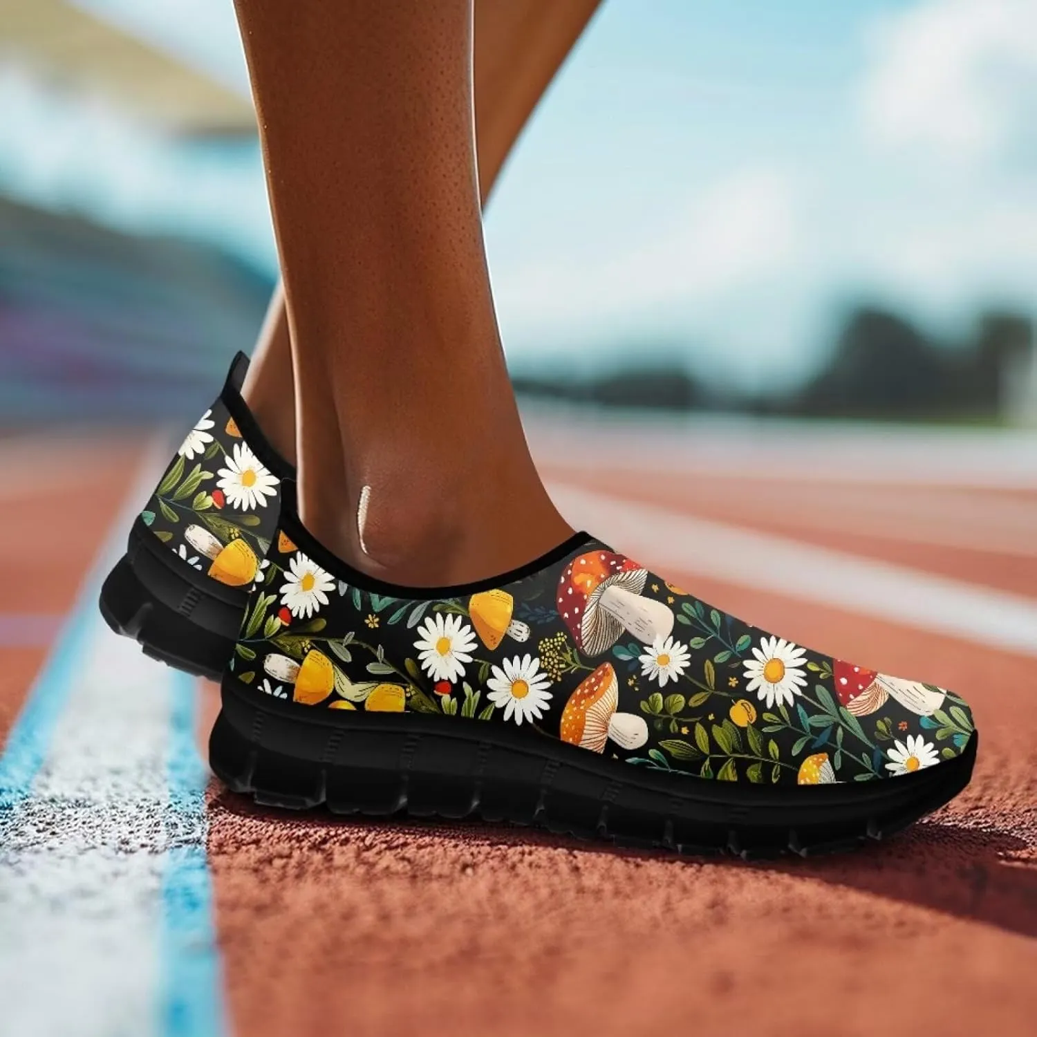 Aesthetic Plant Botanical Loafer Womens Slip On Shoes Non Slip Breathable Tennis Shoes Travel Work Shoes