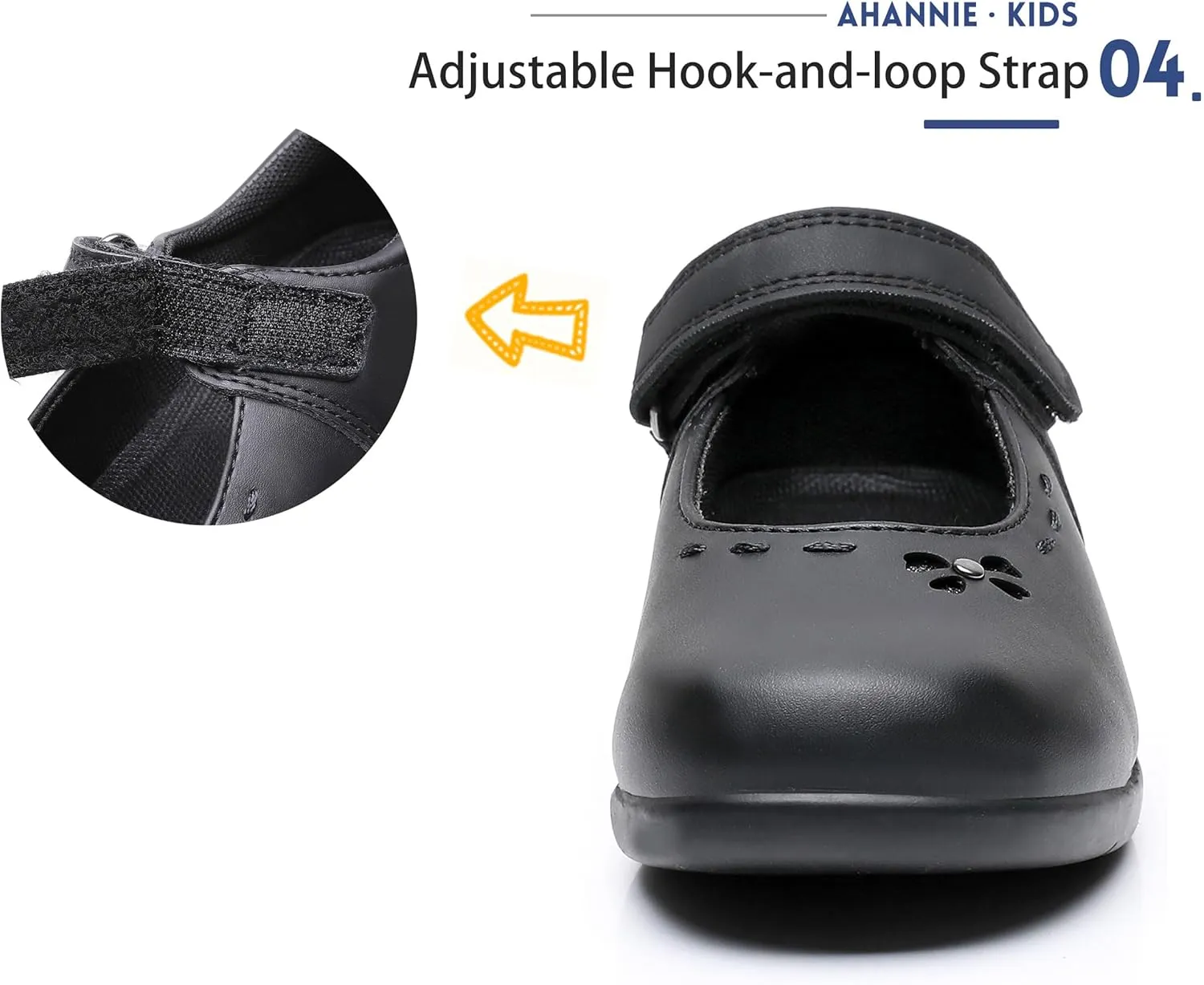 Ahannie Girls Mary Jane School Uniform Shoes Black Dress Flats (Toddler/Little Kid)