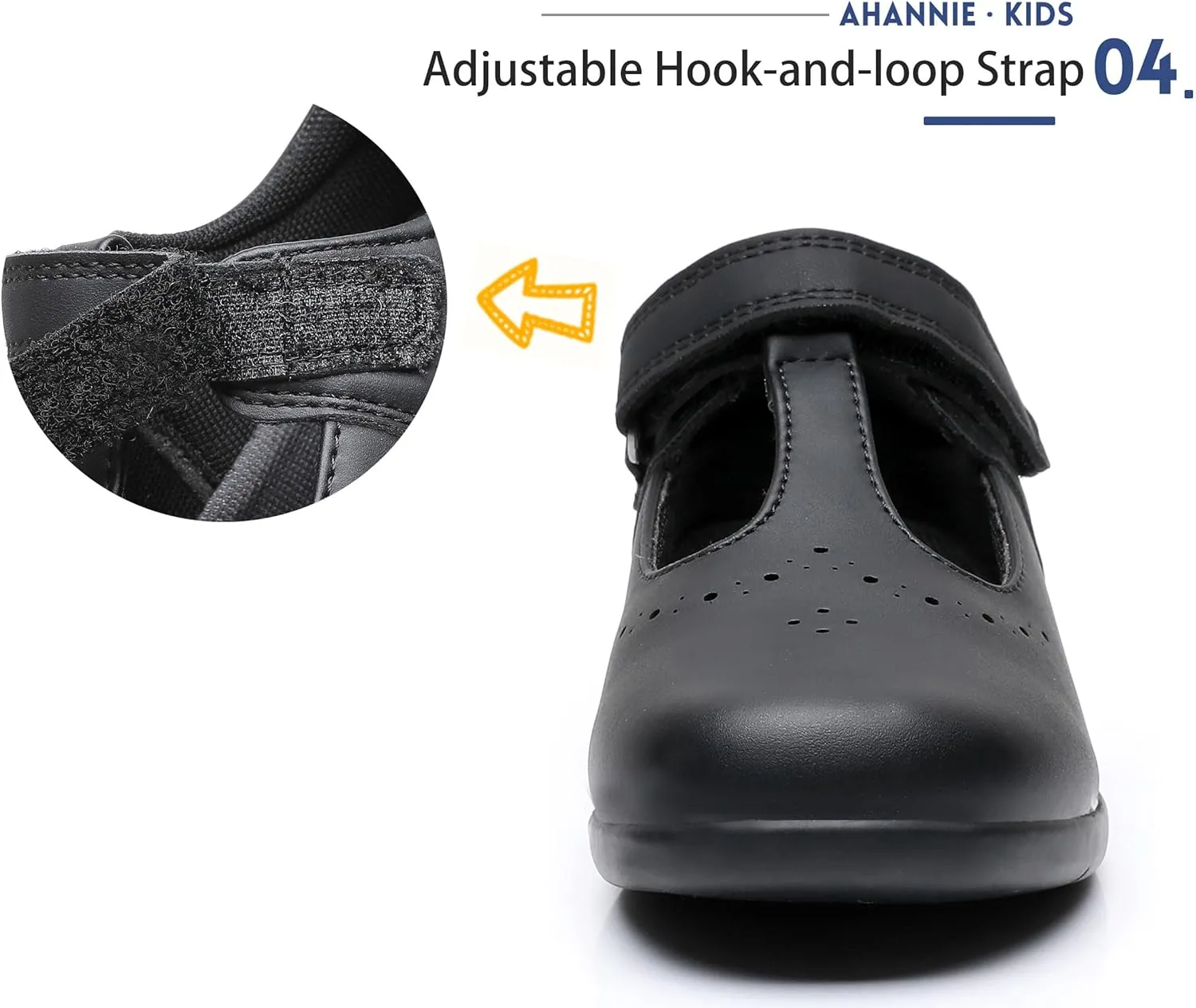 Ahannie Girls Mary Jane School Uniform Shoes Black Dress Flats (Toddler/Little Kid)