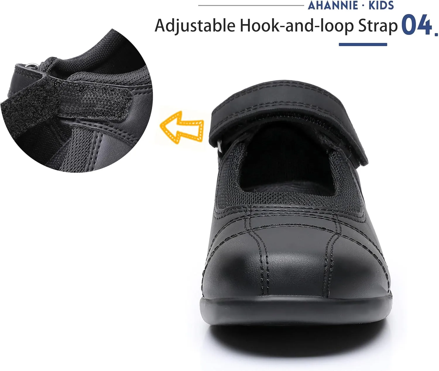 Ahannie Girls Mary Jane School Uniform Shoes Black Dress Flats (Toddler/Little Kid)