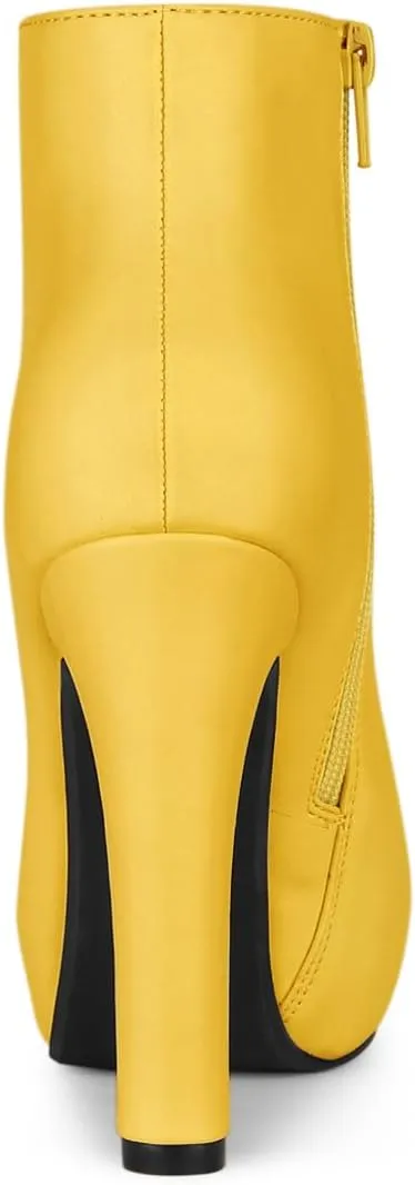 Allegra K Women's Platform Chunky Heel Ankle Boots