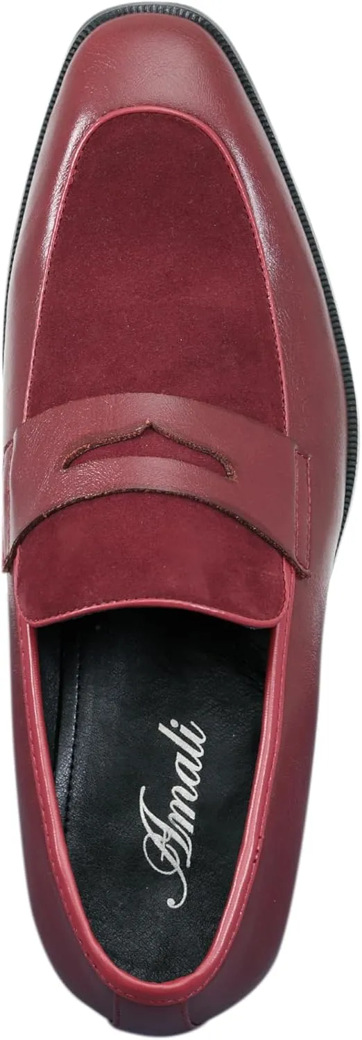 Amali Fay Velvet Men’s Slip-On Shoes with Gold Chain Ornament Dress Shoes for Men Velvet Formal Loafers for Men The Original Smoking Men Tuxedo Dress Shoes