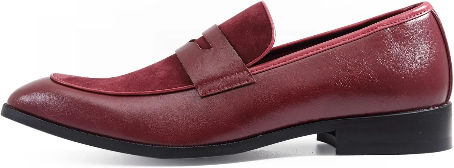 Amali Fay Velvet Men’s Slip-On Shoes with Gold Chain Ornament Dress Shoes for Men Velvet Formal Loafers for Men The Original Smoking Men Tuxedo Dress Shoes