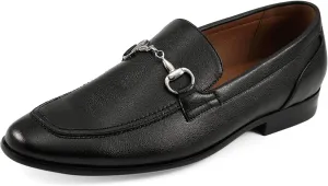 Amali Men’s Slip-On Shoes with Metal Bit Dress Shoes for Men Formal Loafers for Men Smoking Tuxedo Shoes