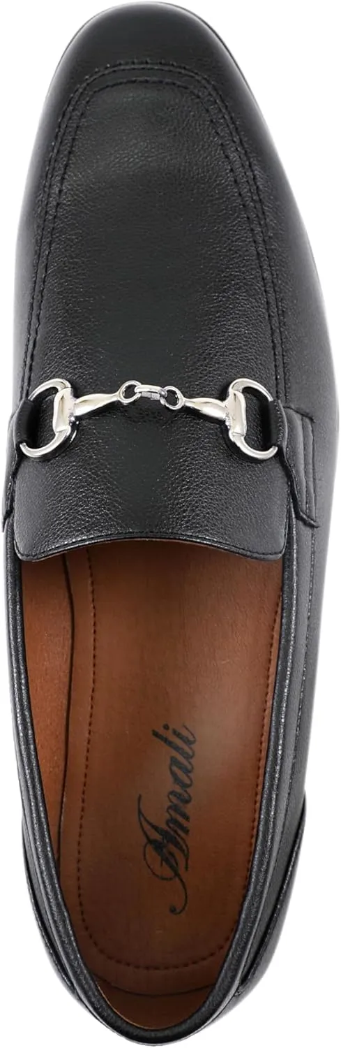 Amali Men’s Slip-On Shoes with Metal Bit Dress Shoes for Men Formal Loafers for Men Smoking Tuxedo Shoes