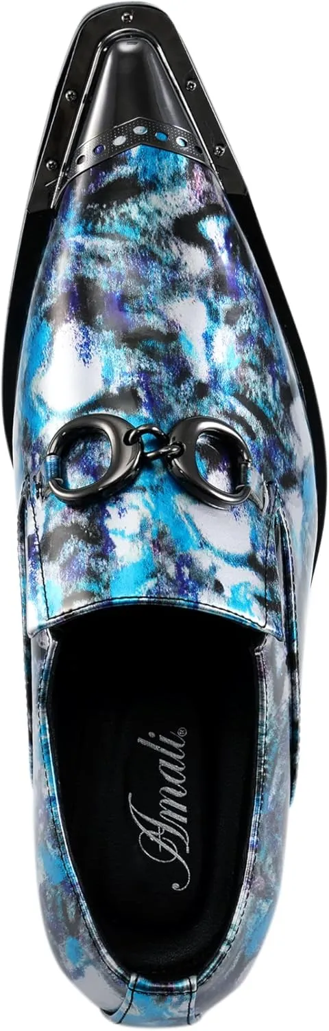Amali Sparkling Smoking Slipper with Metal Tip - Men's Dress Shoes - Party Loafers for Men - Metallic Loafers for Men - Mens Disco Shoes - Designer Shoes