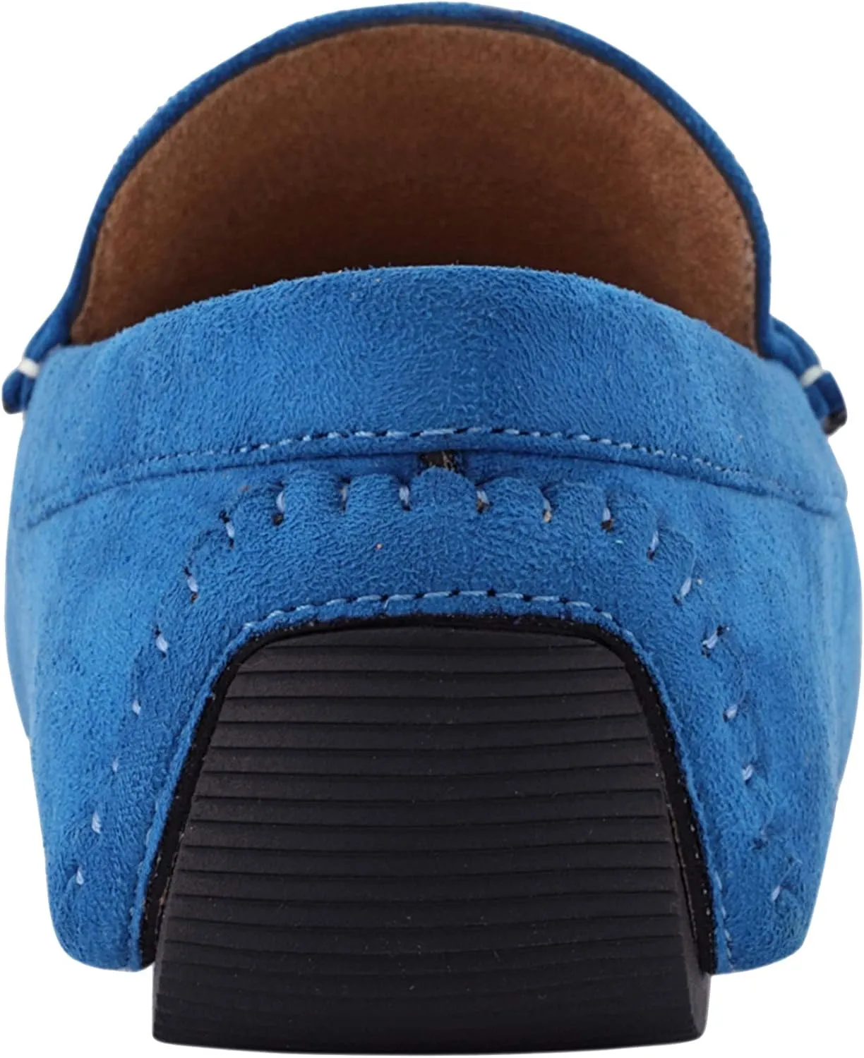 Amali Walken Men's Casual Slip-On Loafers, Driving Moccasin Shoes for Men with Silver Buckle, Available in Plush Microfiber and PU Leather