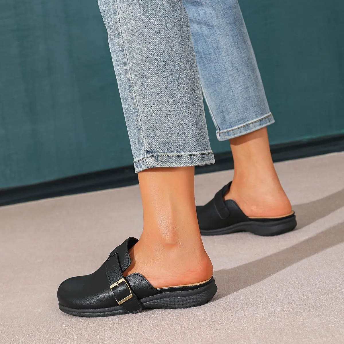 Amoji Women Clogs Slip On Sandals Lady Mule Shoes 711