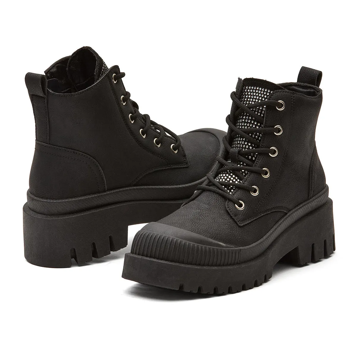 Andrea Chunky Boots, Canvas 77383