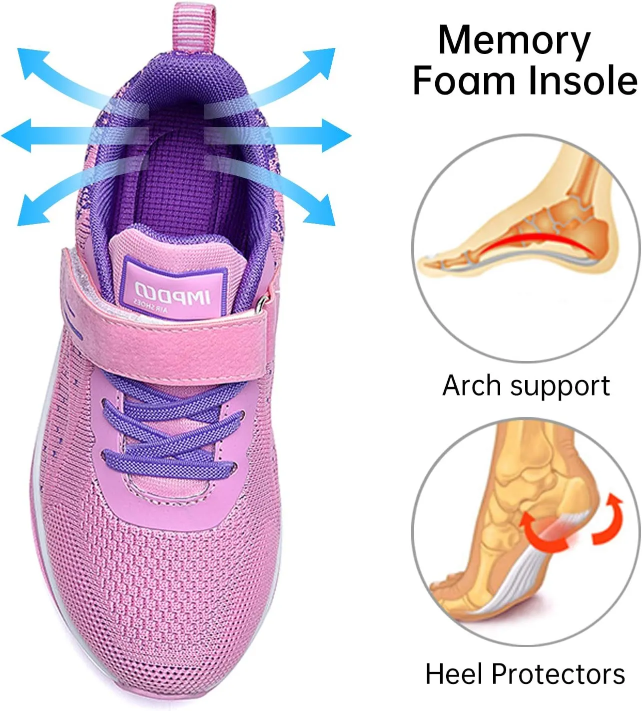 Autper Kids Air Tennis Running Shoes Memory Foam Athletic Lightweight Sports Walking Sneakers for Boys Girls (Little Kid/Big Kid)
