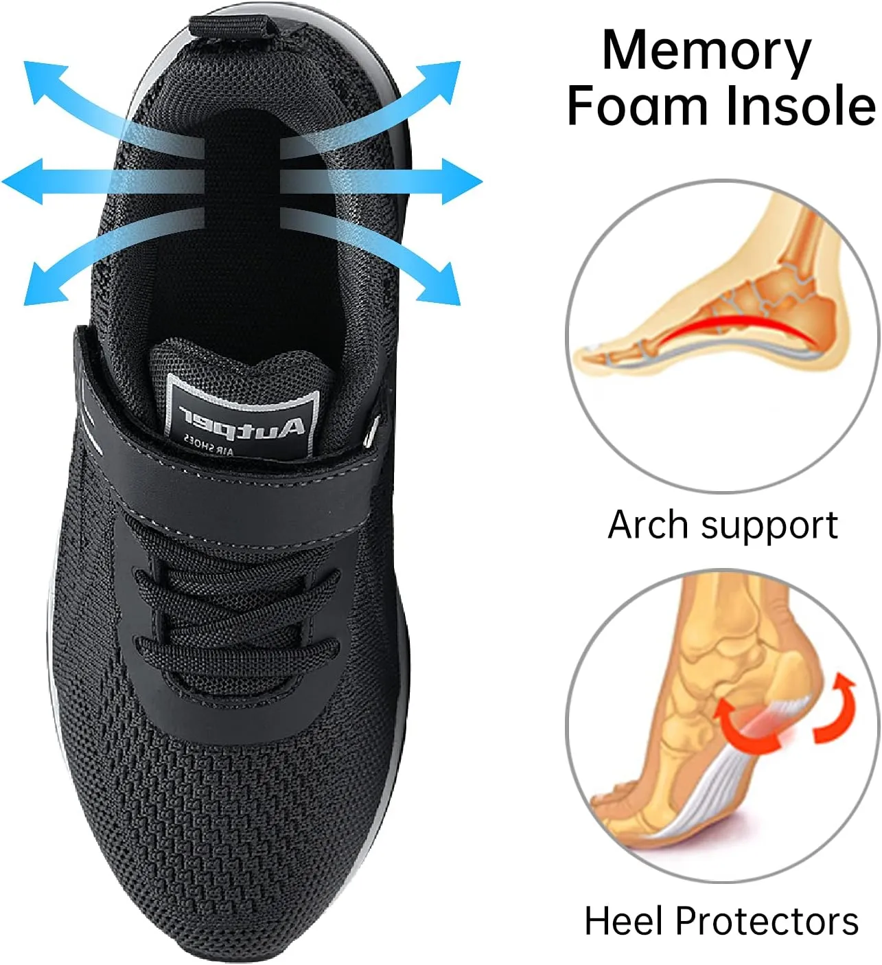 Autper Kids Air Tennis Running Shoes Memory Foam Athletic Lightweight Sports Walking Sneakers for Boys Girls (Little Kid/Big Kid)