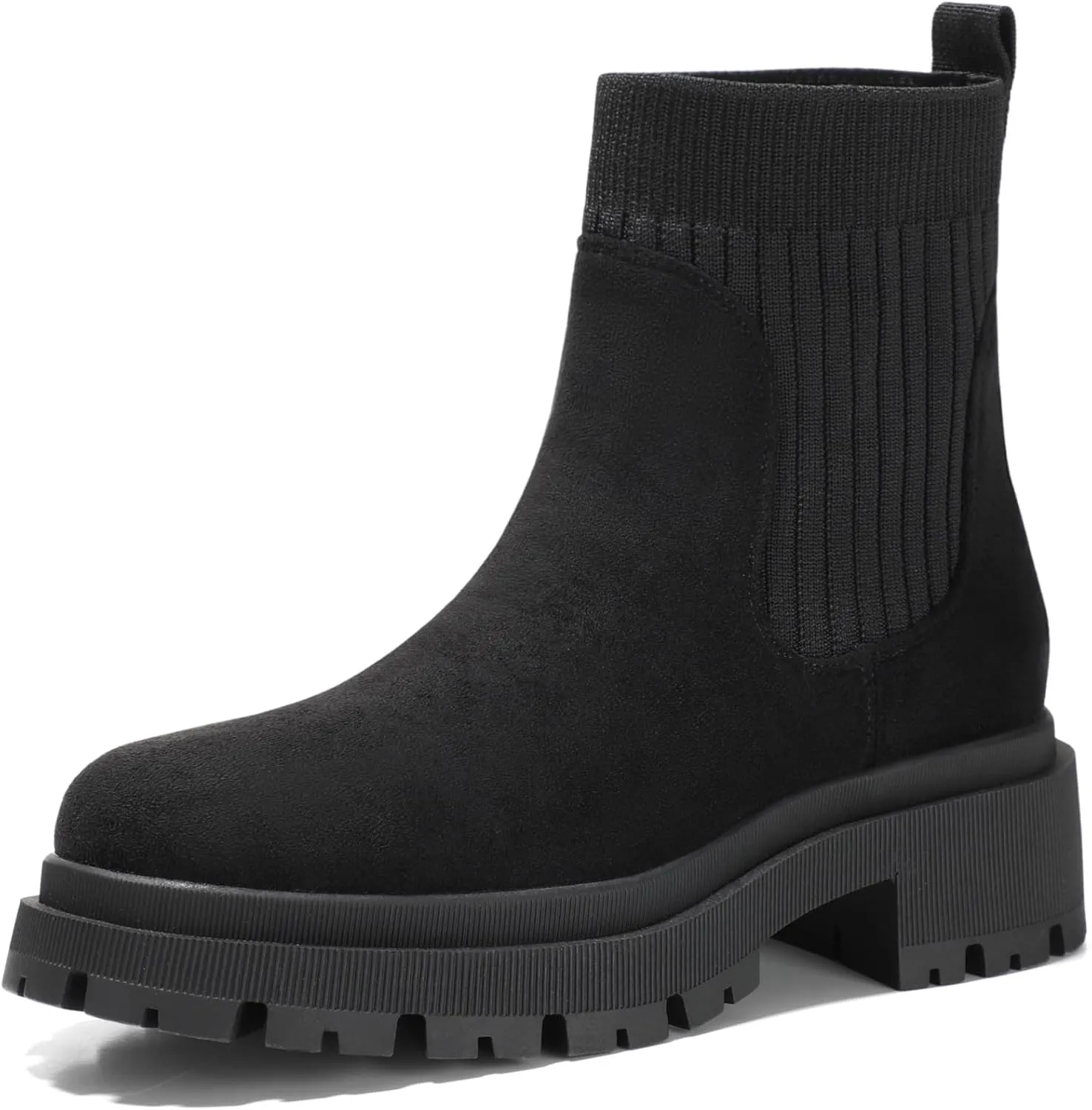 Bacia Women's Chelsea Boots Fashion Ankle Boots Comfort Platform Elastic Chunky Boots wite Lug Sole
