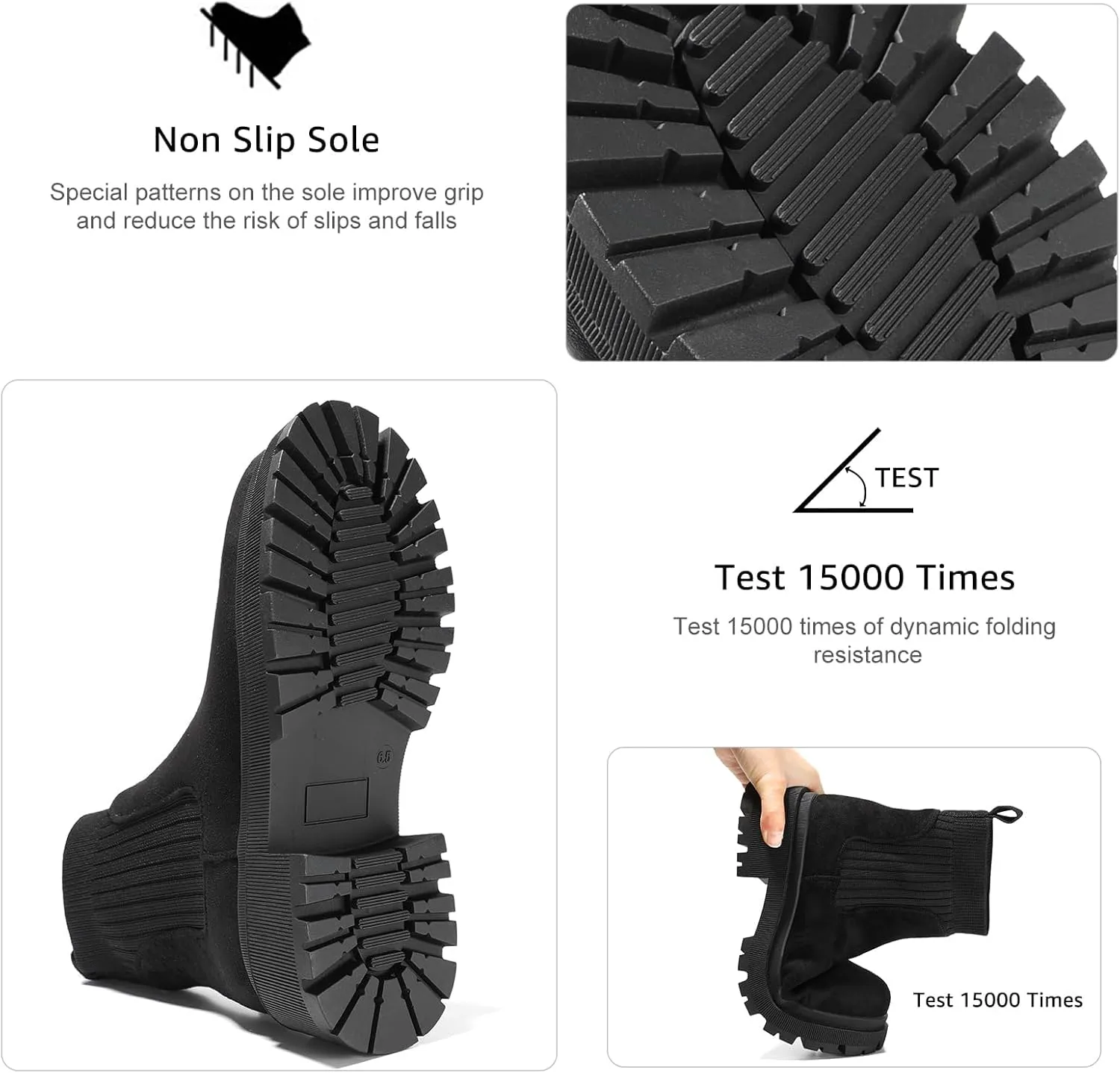 Bacia Women's Chelsea Boots Fashion Ankle Boots Comfort Platform Elastic Chunky Boots wite Lug Sole