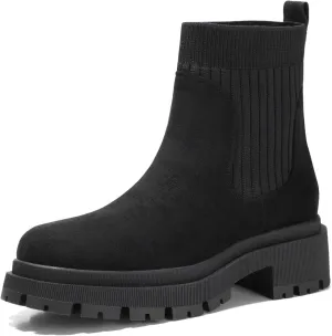 Bacia Women's Chelsea Boots Fashion Ankle Boots Comfort Platform Elastic Chunky Boots wite Lug Sole
