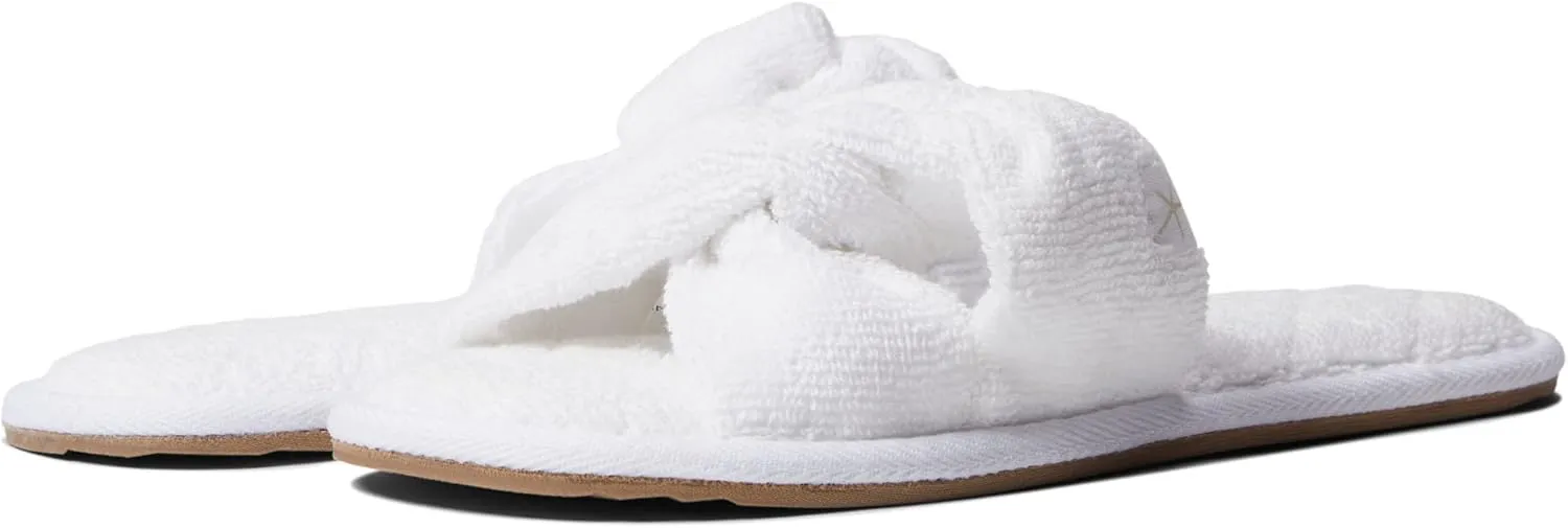 Barefoot Dreams Towel Terry Sandal, Cozy Slippers for Women, Open-Back House Slippers, Spa Sandals, Cotton Slippers, Sea Salt, MD (7/8)