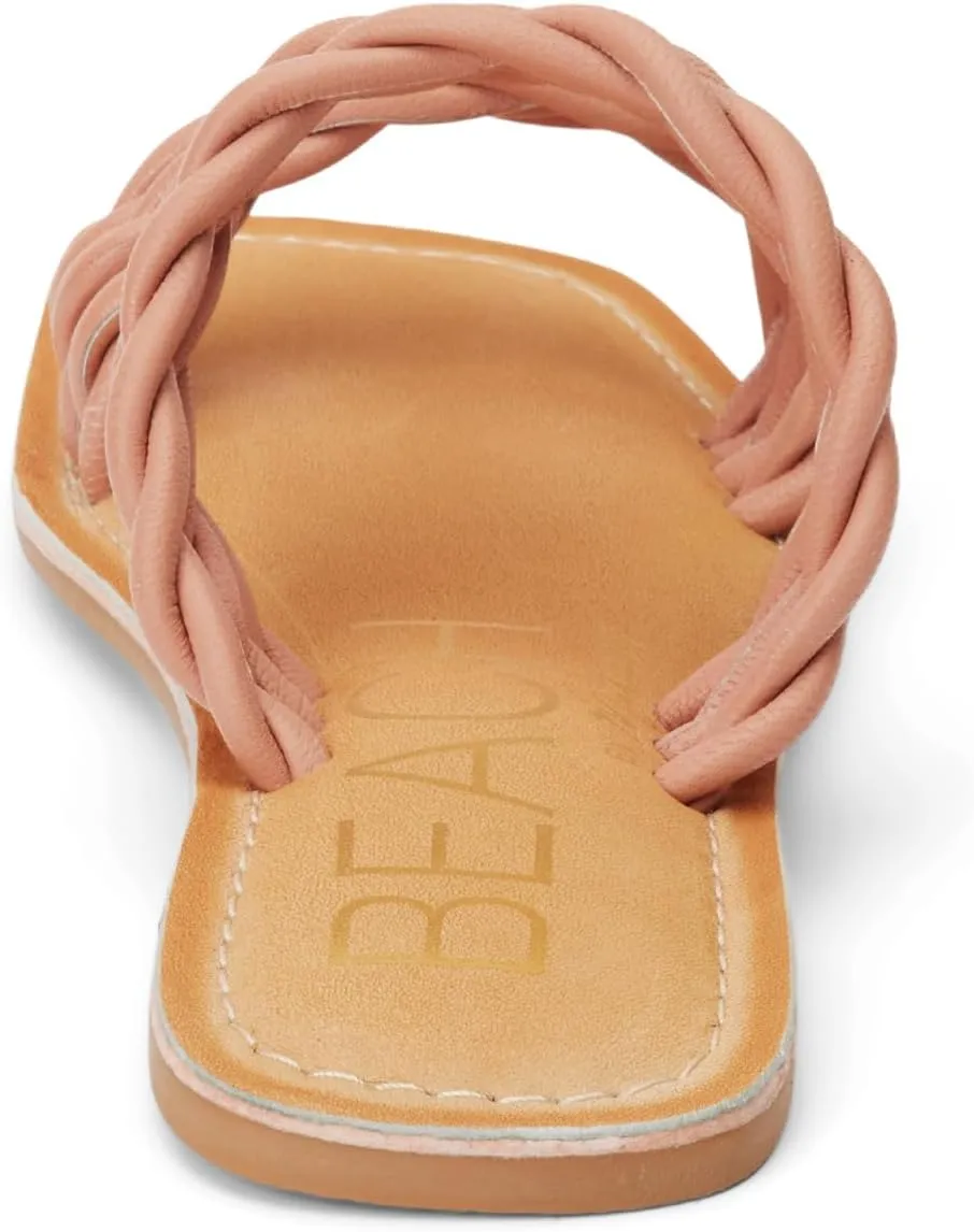 BEACH by Matisse Womens Amalia Braided Slide Flat Casual Sandals Casual - White