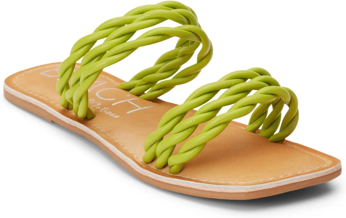 BEACH by Matisse Womens Amalia Braided Slide Flat Casual Sandals Casual - White