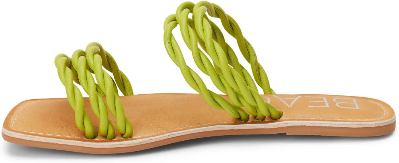 BEACH by Matisse Womens Amalia Braided Slide Flat Casual Sandals Casual - White