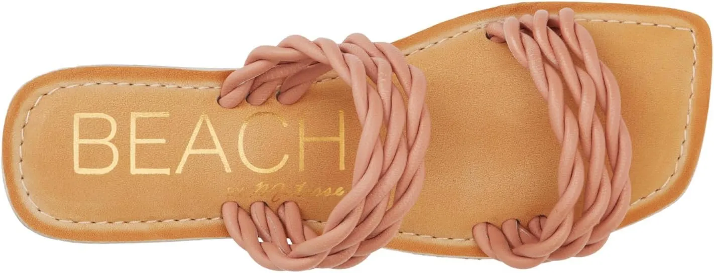 BEACH by Matisse Womens Amalia Braided Slide Flat Casual Sandals Casual - White