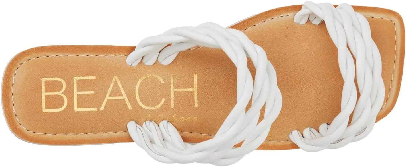 BEACH by Matisse Womens Amalia Braided Slide Flat Casual Sandals Casual - White