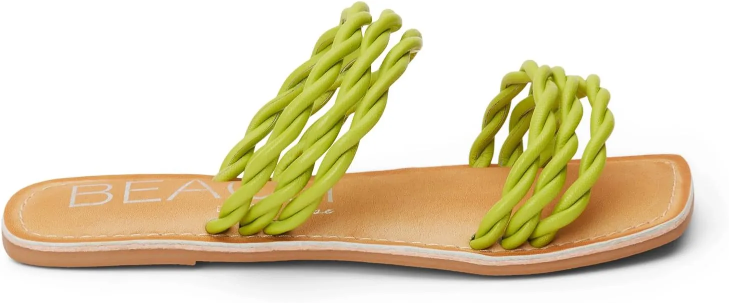 BEACH by Matisse Womens Amalia Braided Slide Flat Casual Sandals Casual - White