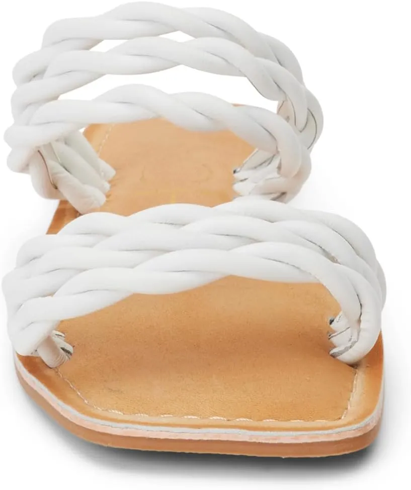 BEACH by Matisse Womens Amalia Braided Slide Flat Casual Sandals Casual - White