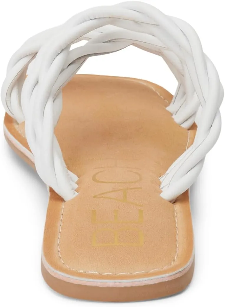 BEACH by Matisse Womens Amalia Braided Slide Flat Casual Sandals Casual - White