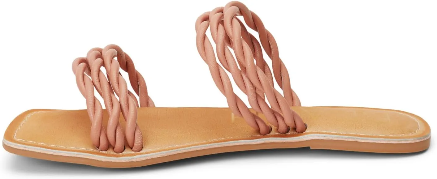 BEACH by Matisse Womens Amalia Braided Slide Flat Casual Sandals Casual - White