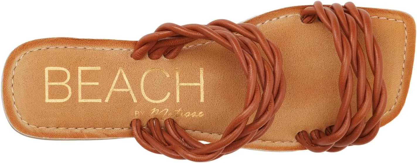 BEACH by Matisse Womens Amalia Braided Slide Flat Casual Sandals Casual - White