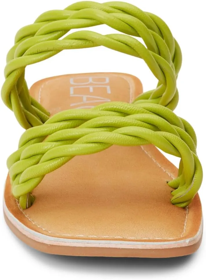 BEACH by Matisse Womens Amalia Braided Slide Flat Casual Sandals Casual - White