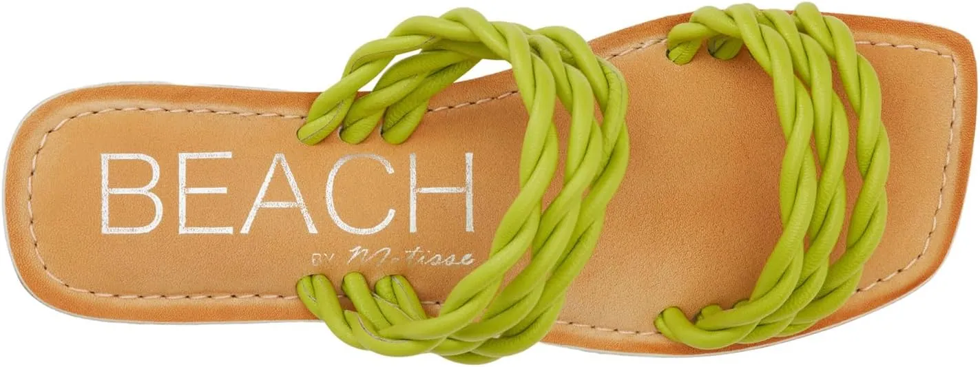BEACH by Matisse Womens Amalia Braided Slide Flat Casual Sandals Casual - White