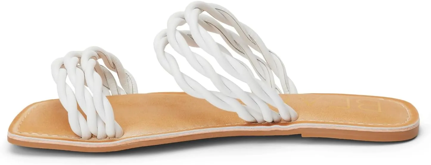 BEACH by Matisse Womens Amalia Braided Slide Flat Casual Sandals Casual - White