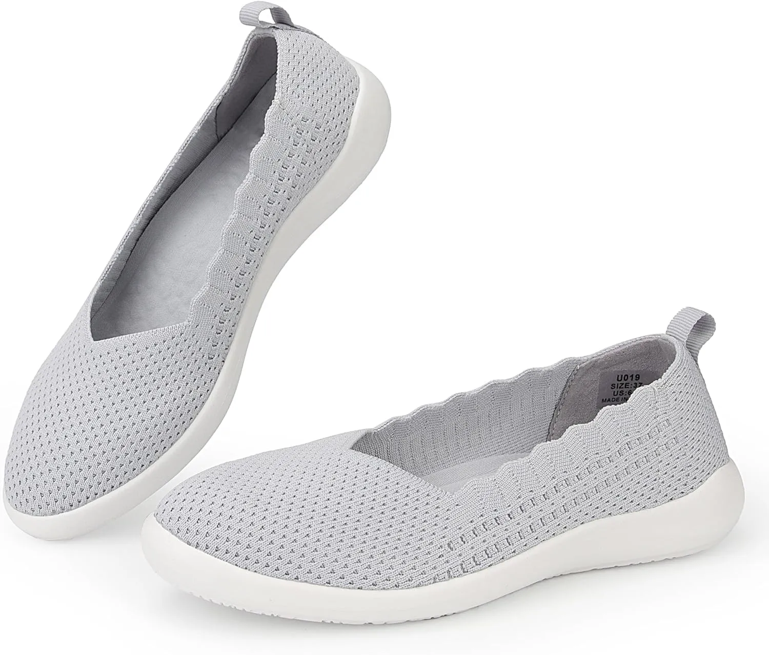Bealin Womens Flats Round Toe Ballet Shoes Slip on Walking Shoes Comfort Dress Knit Low Wedge