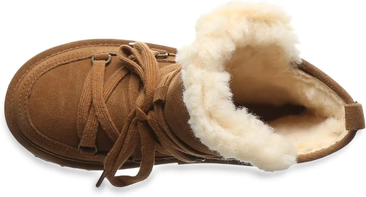 BEARPAW Retro Mondi Youth Boot | Youth's Ankle Boot | Kid's Lace-up Boot | Comfortable Winter Boot