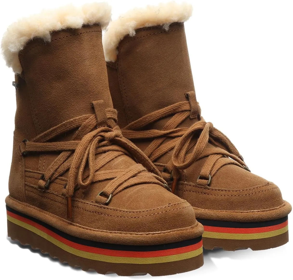 BEARPAW Retro Mondi Youth Boot | Youth's Ankle Boot | Kid's Lace-up Boot | Comfortable Winter Boot