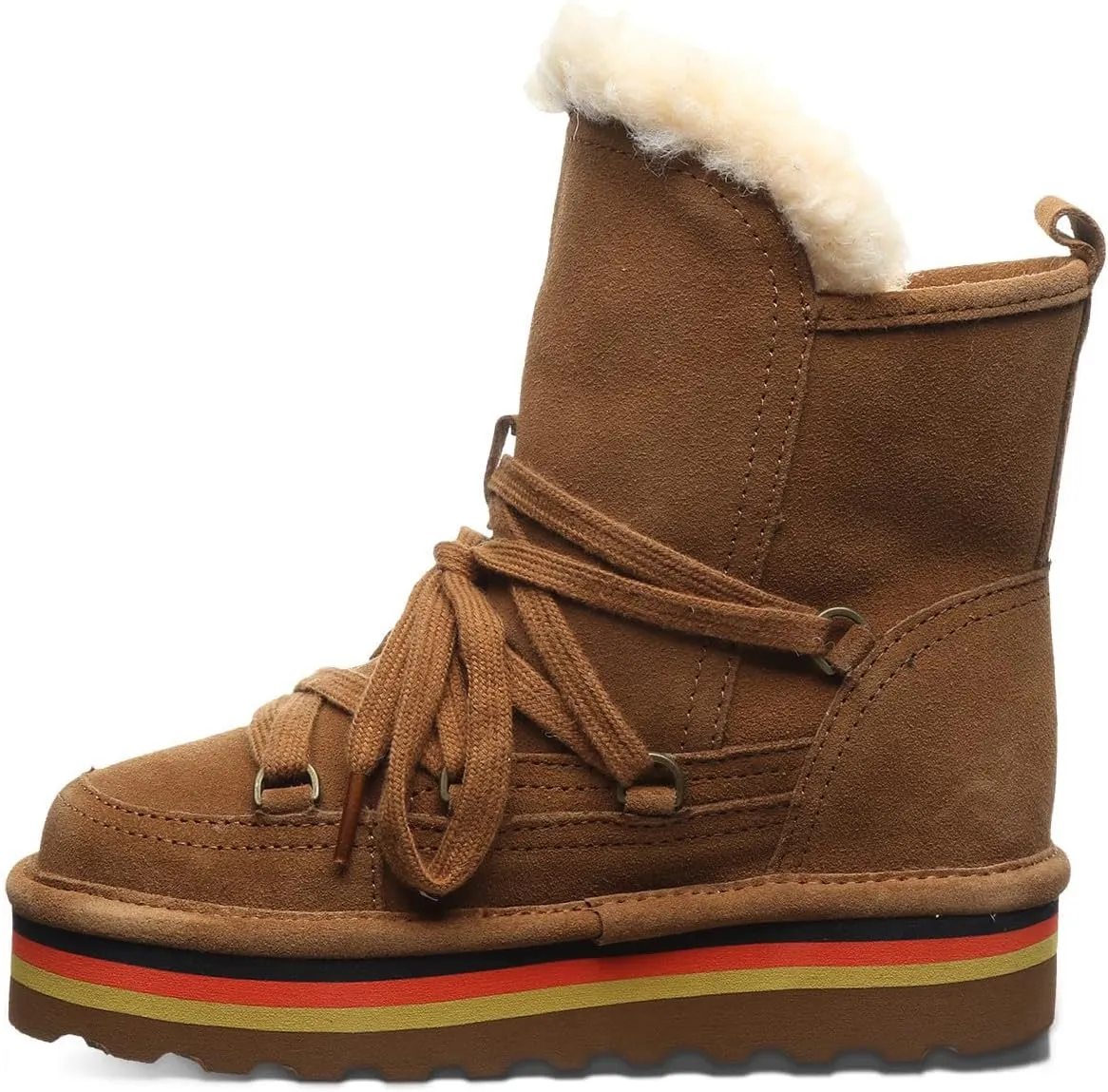BEARPAW Retro Mondi Youth Boot | Youth's Ankle Boot | Kid's Lace-up Boot | Comfortable Winter Boot