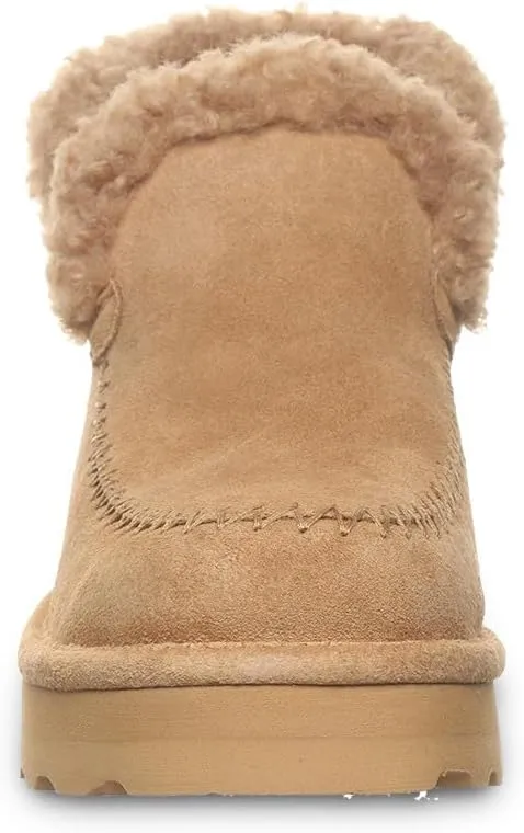 BEARPAW Womens Maeve Platform Lo Waterproof Suede Ankle Boots