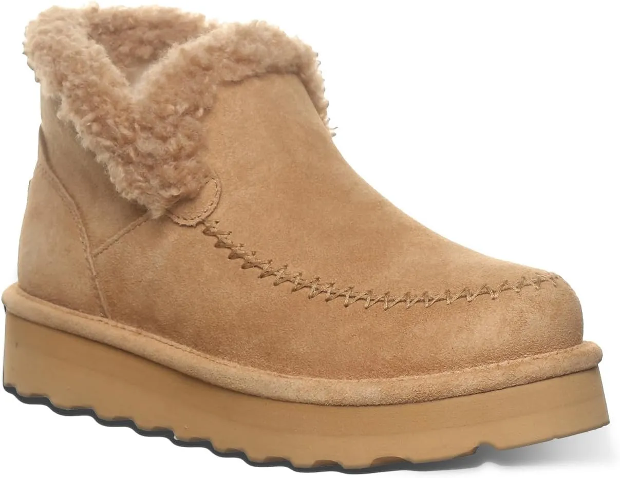 BEARPAW Womens Maeve Platform Lo Waterproof Suede Ankle Boots
