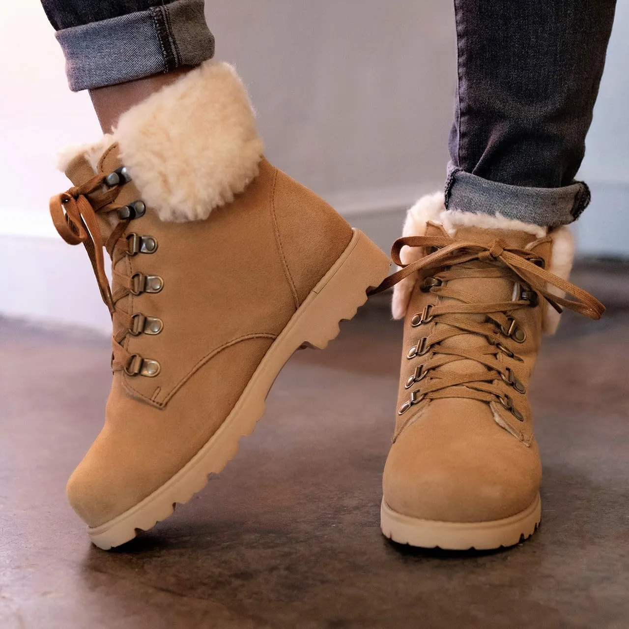 BEARPAW Women's Sam | Classic Suede Boot | Lightweight Lace-Up Boot - Multiple Sizes & Colors