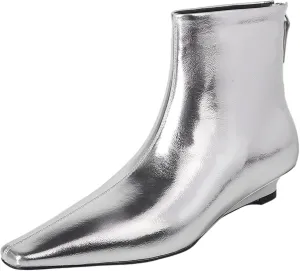 Beauty Cry Women's Booties Low Heel Ankle Boots Square Toe Back Zipper Short Boots