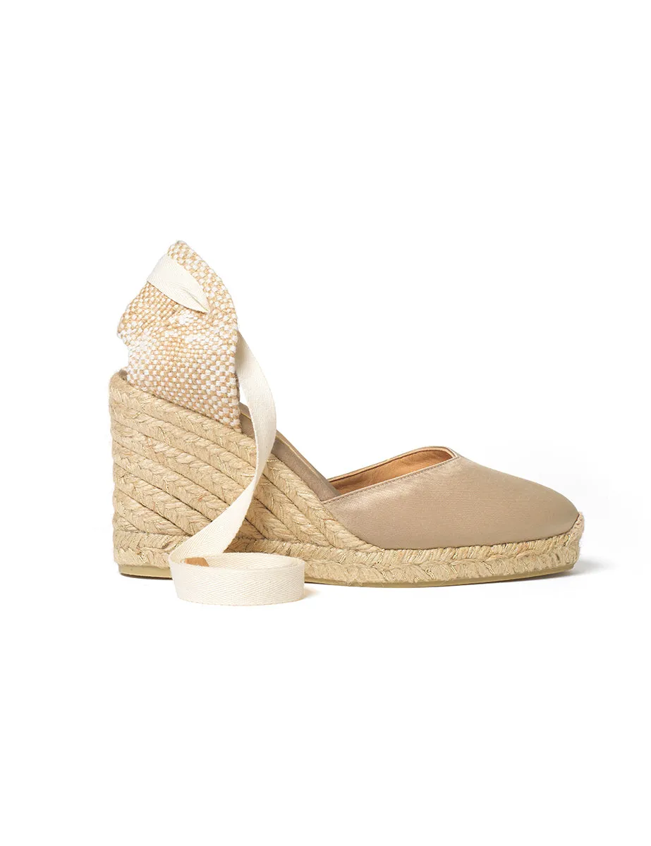 Beige Castaner Carina Satin Espadrilles