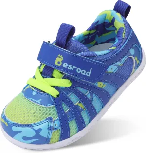 Besroad Toddler Shoes Boys Girls Barefoot Sneakers Kids Breathable Walking Shoes Lightweight Strap Non-Slip Sole Tennis Shoes