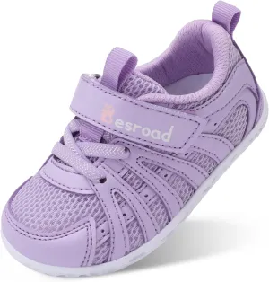 Besroad Toddler Shoes Boys Girls Barefoot Sneakers Kids Breathable Walking Shoes Lightweight Strap Non-Slip Sole Tennis Shoes