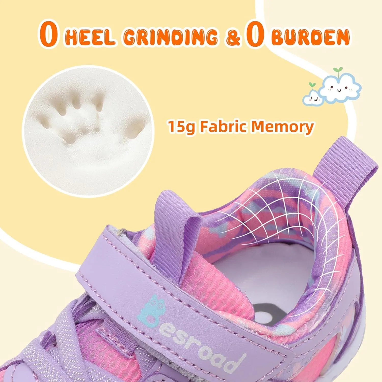 Besroad Toddler Shoes Boys Girls Barefoot Sneakers Kids Breathable Walking Shoes Lightweight Strap Non-Slip Sole Tennis Shoes