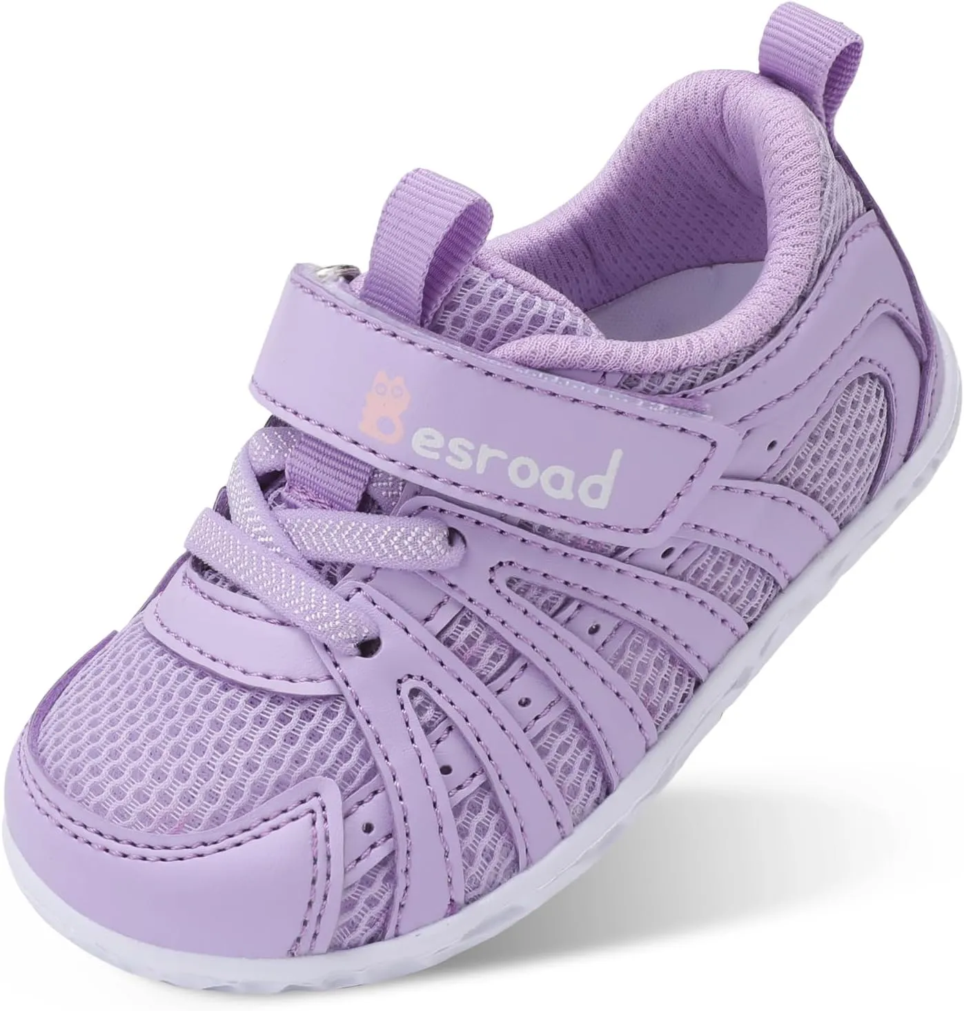 Besroad Toddler Shoes Boys Girls Barefoot Sneakers Kids Breathable Walking Shoes Lightweight Strap Non-Slip Sole Tennis Shoes