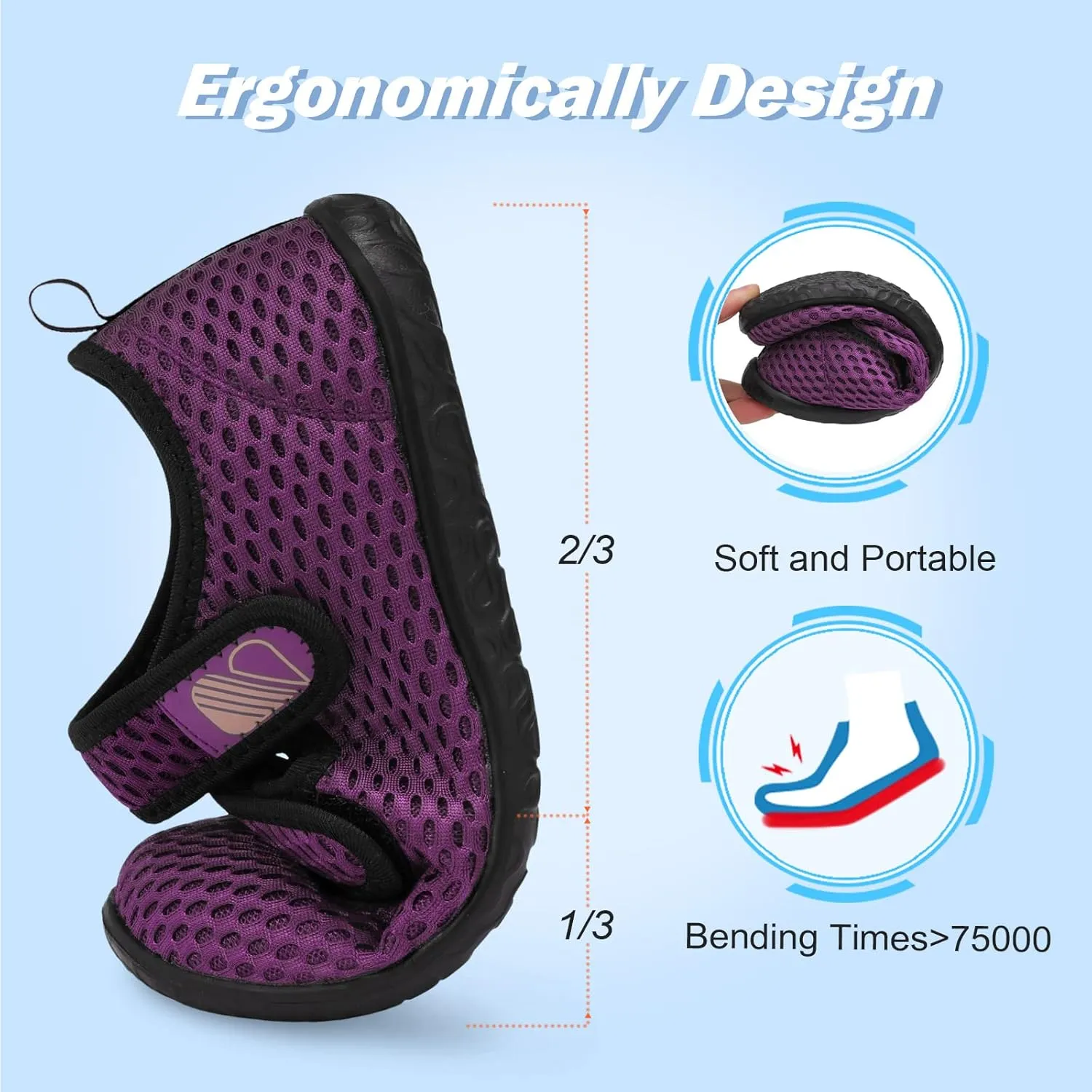 Besroad Womens Mens Lightweight Walking Shoes Adjustable Wide Diabetic Slippers Non-slip Sneakers Sandals