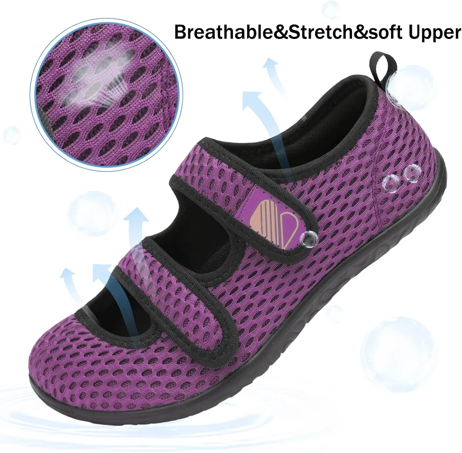 Besroad Womens Mens Lightweight Walking Shoes Adjustable Wide Diabetic Slippers Non-slip Sneakers Sandals