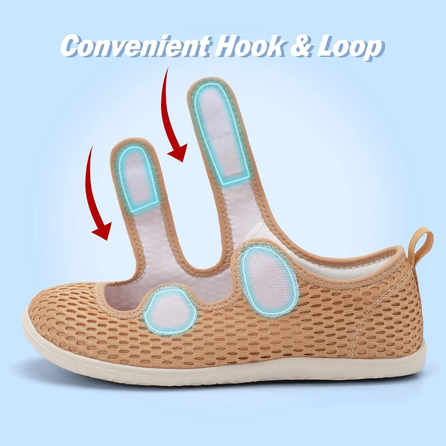 Besroad Womens Mens Lightweight Walking Shoes Adjustable Wide Diabetic Slippers Non-slip Sneakers Sandals
